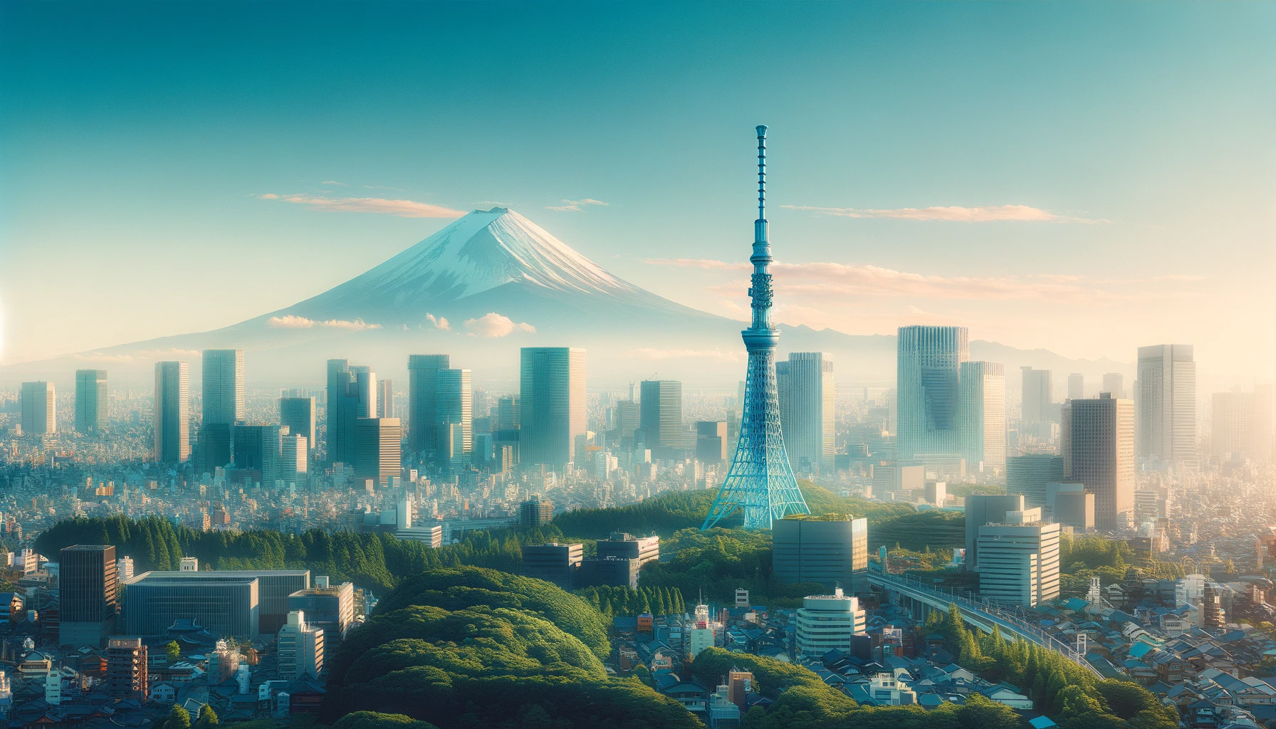 スカイツリー朝写真